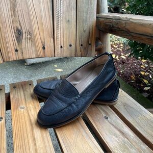 AGL Welted Moc Loafer Blue Metallic Leather Italian Flat Size 8 EUR 38
